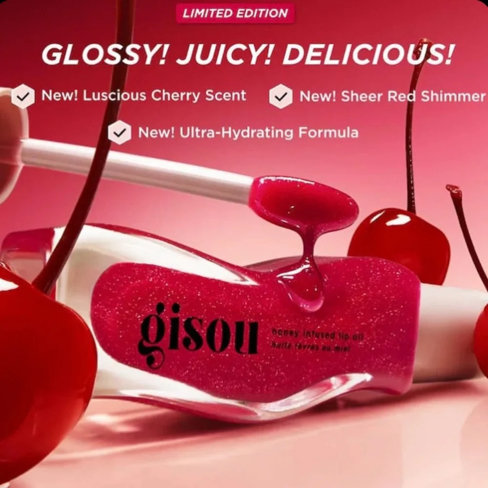 Gisou honey infused lip oil Cherry on the cake - Limited Edition NIB
